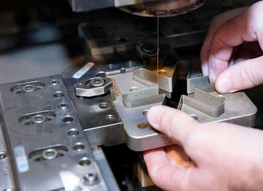 a close-up of a metal piece